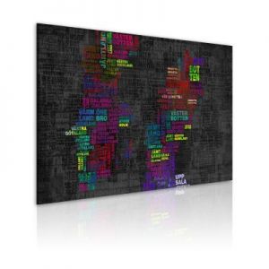 Obraz - Mapa Szwecji (nazwy miast w kolorach)